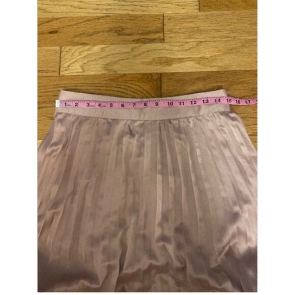 Sweet Salt Women's pink metallic chiffon Pleated elastic waist Midi Skirt Size 6 - Picture 8 of 9